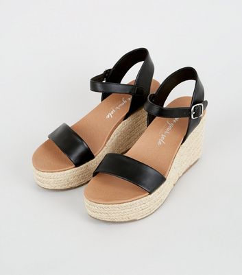 new look black wedge sandals