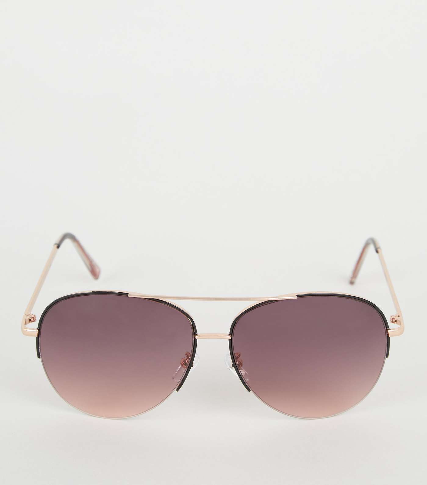 Rose Gold Pilot Sunglasses Image 3