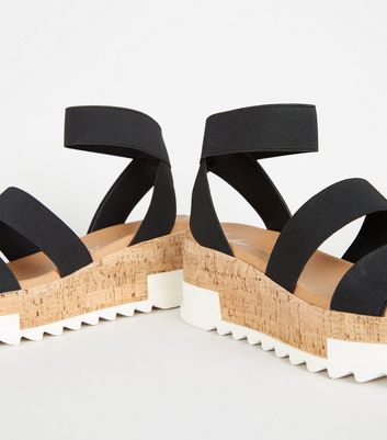 black flatform sandals uk