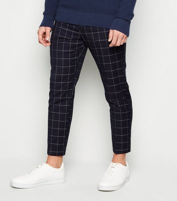 Checked cropped hot sale trousers mens