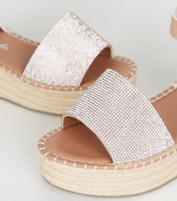 Diamante espadrille hot sale flatforms