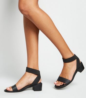 wide strap block heel sandal