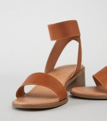 New Look heeled sandals with clear detail in beige | ASOS