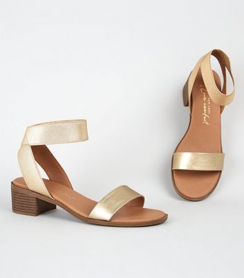 new look wide fit gold shoes