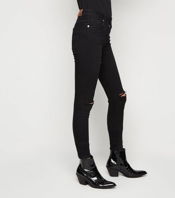 black ripped jeans women's mid rise