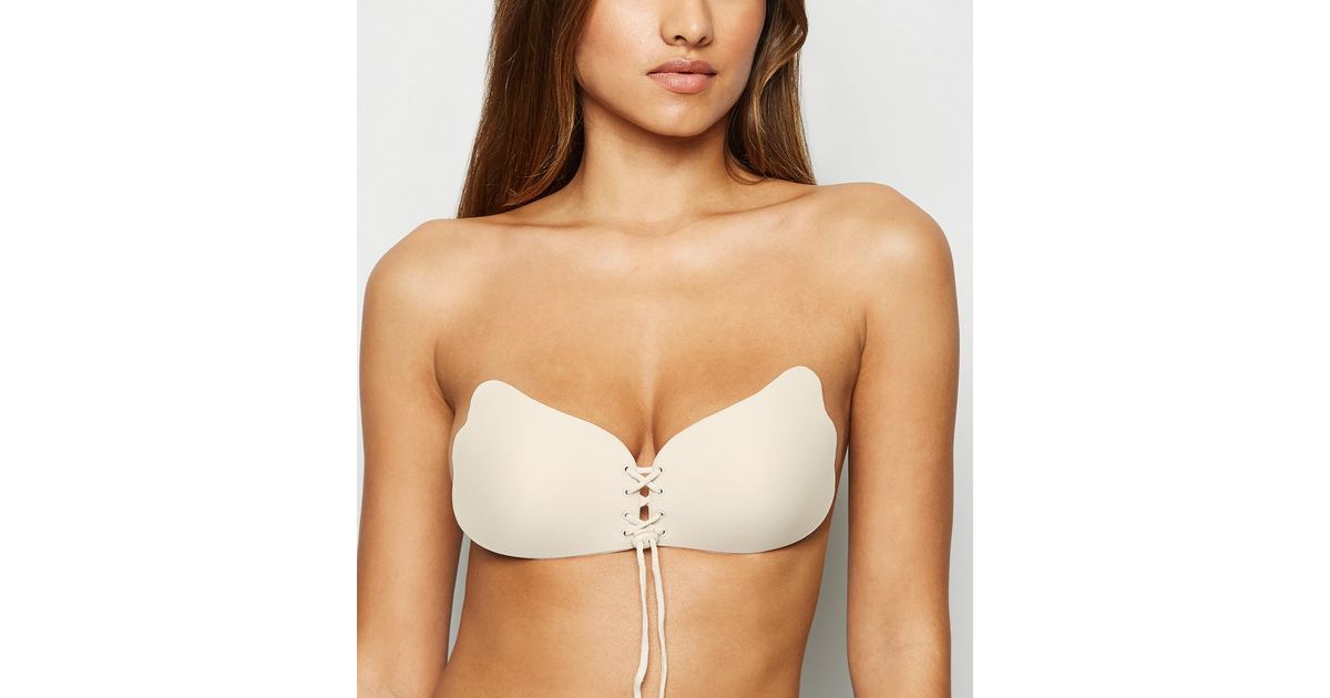 Perfection Beauty Cream A Cup Lace Up Stick On Bra | New Look