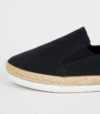 wide fit black canvas shoes