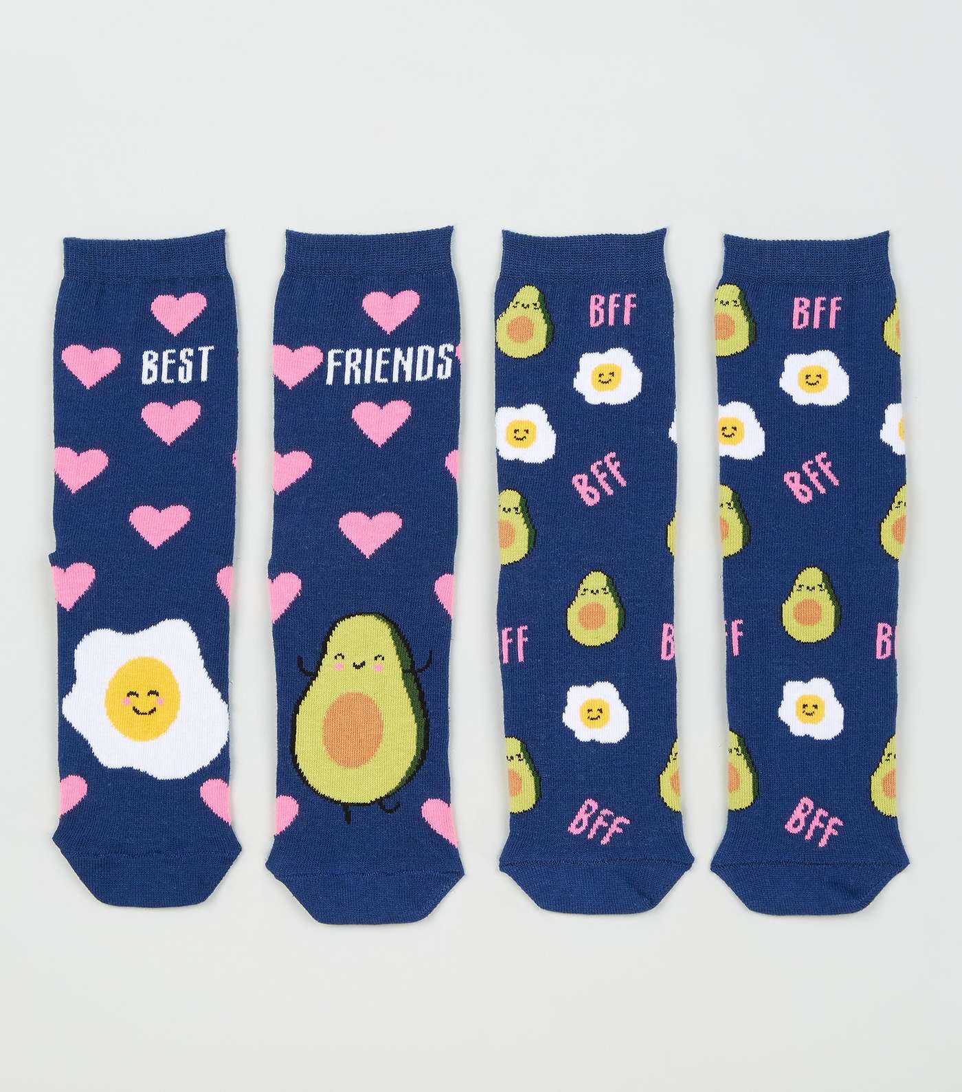 2 Pack Multicoloured Best Friends Egg and Avocado Socks