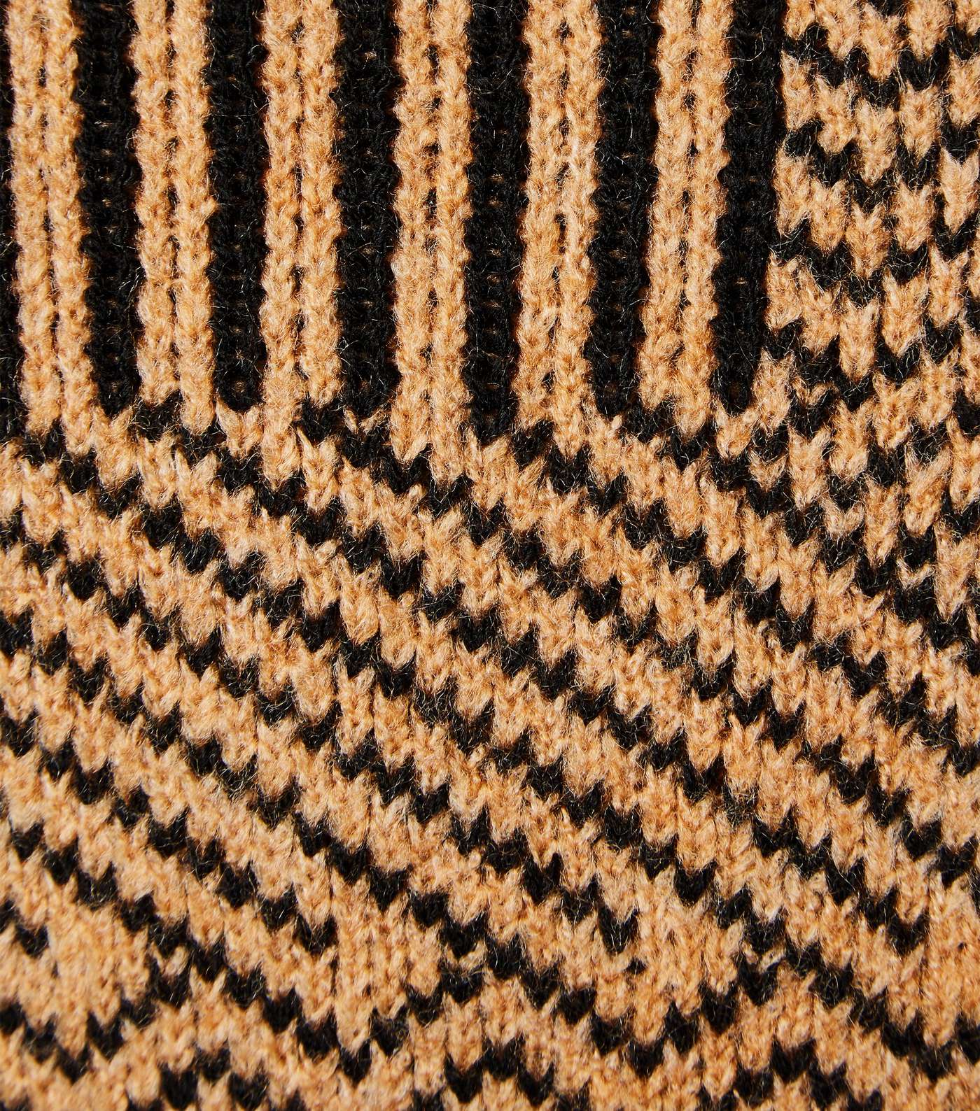 Camel Abstract Stripe Crew Jumper Image 6