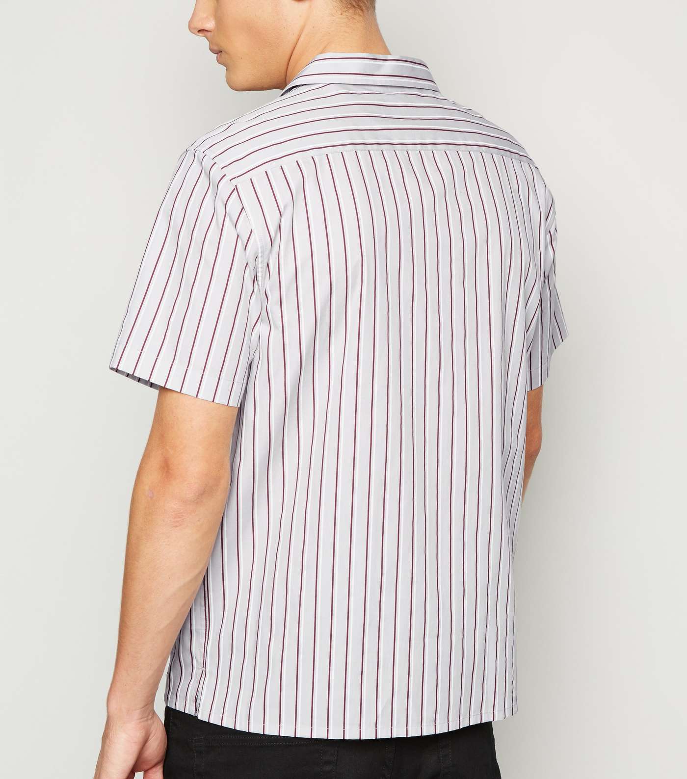 Pale Grey Stripe Poplin Shirt Image 3