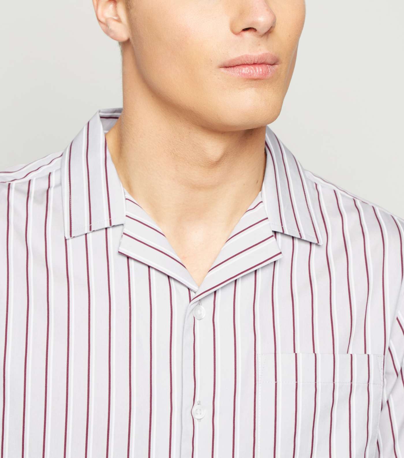 Pale Grey Stripe Poplin Shirt Image 5