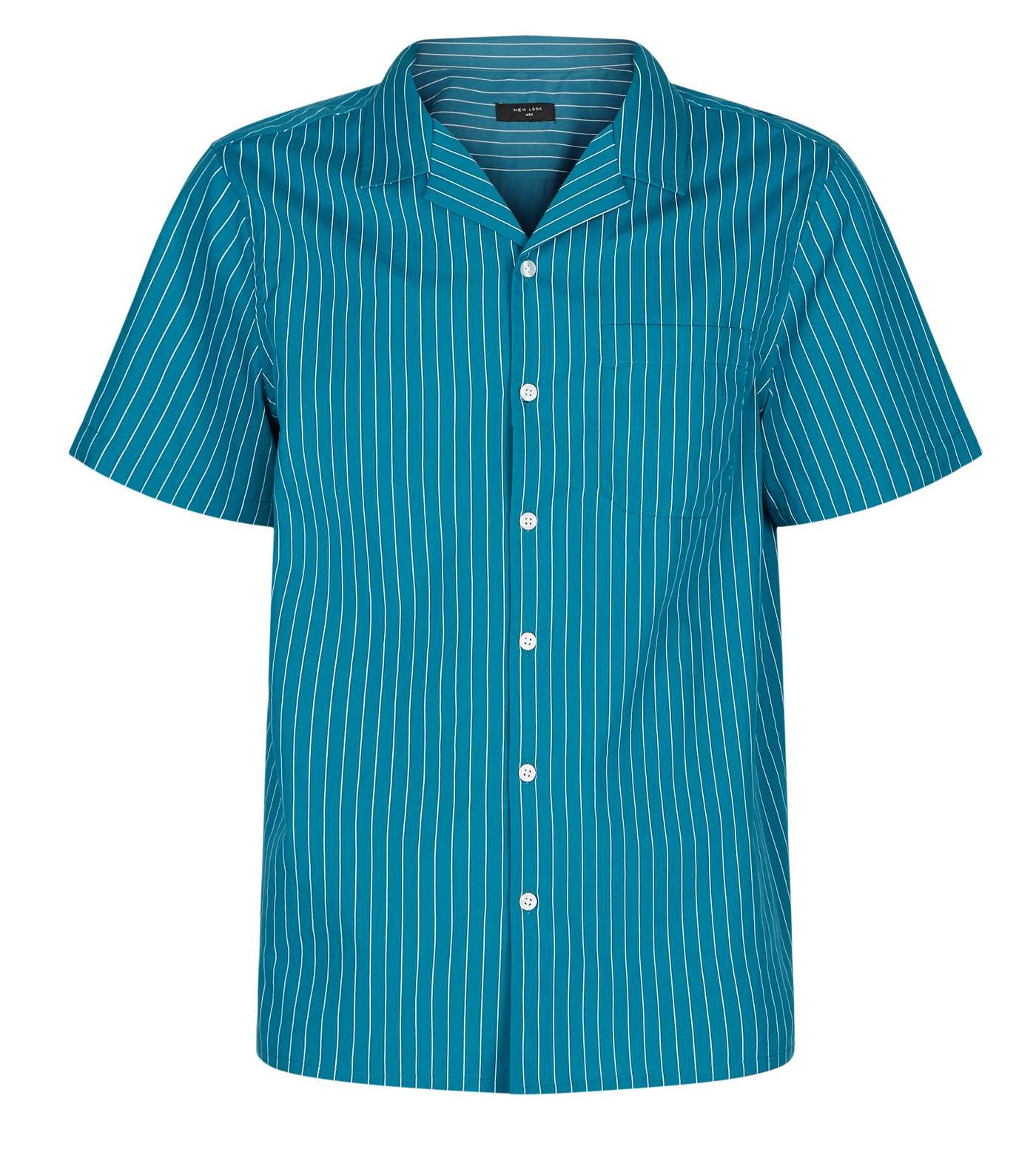 Teal Stripe Poplin Shirt Image 4