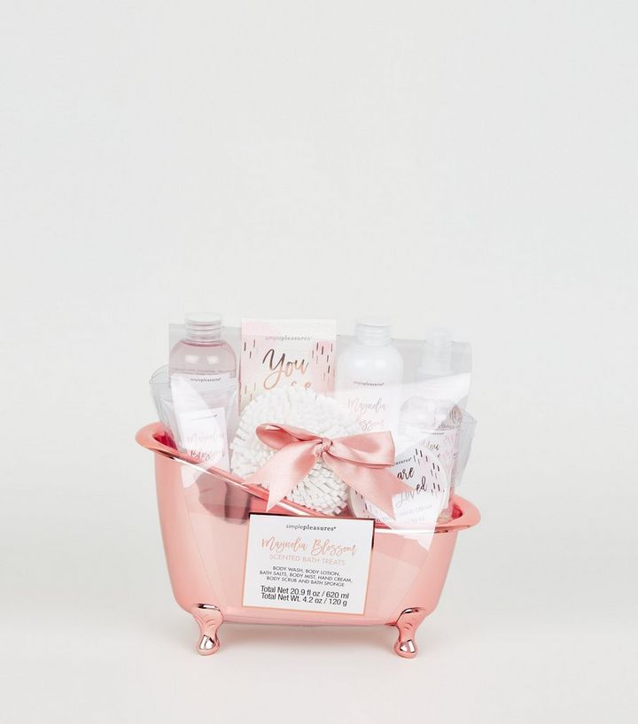 Rose Gold Bath Tub Scented Gift Set New Look