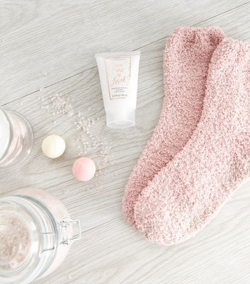 pink fluffy socks