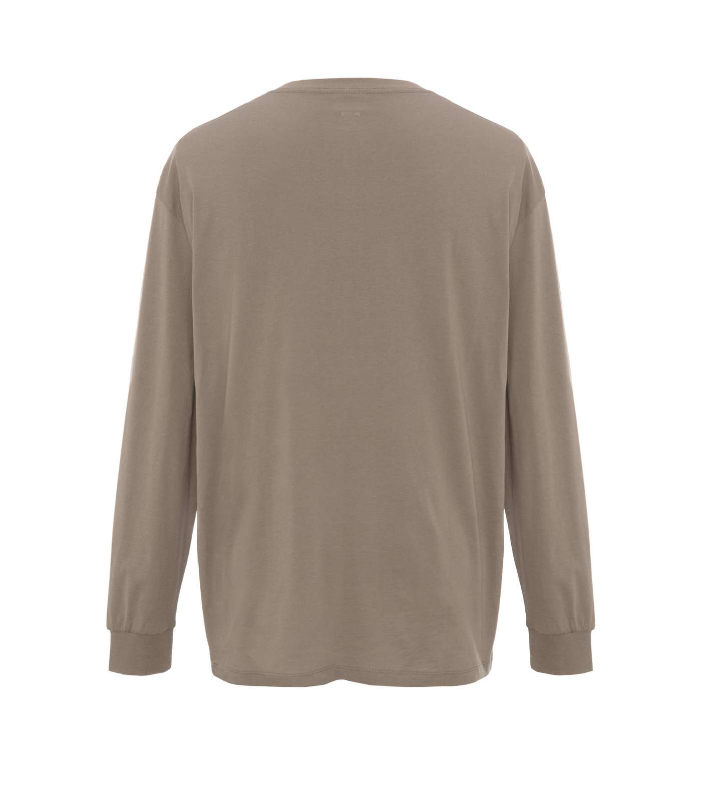Pale Grey Plain Long Sleeve Oversized T-Shirt Image 2