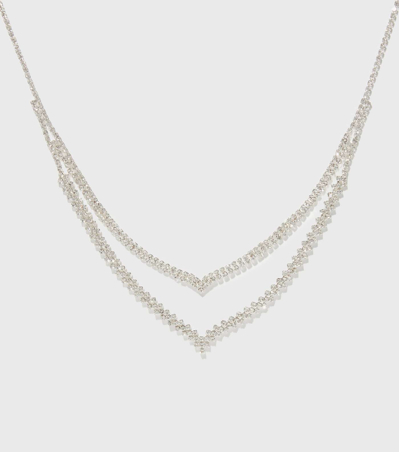 Silver Premium Diamanté Layered Necklace