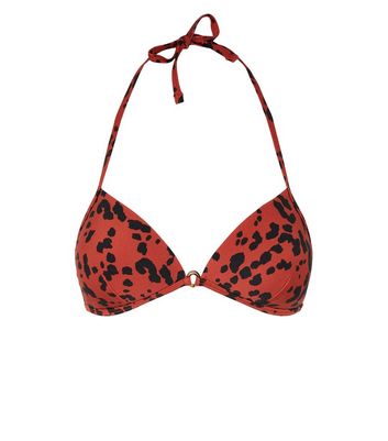 red animal print bikini