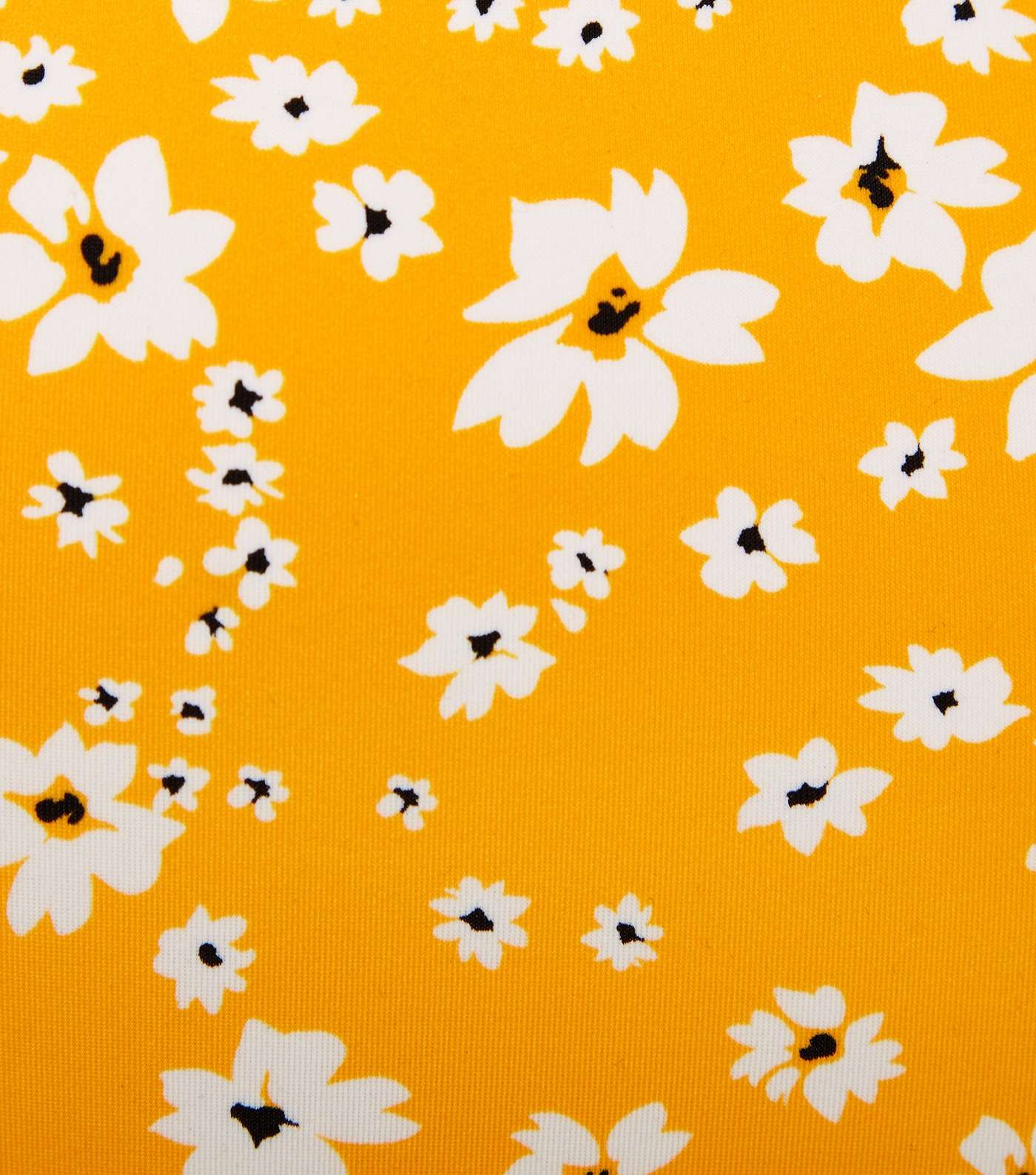 Yellow Floral Longline Crop Bikini Top Image 3