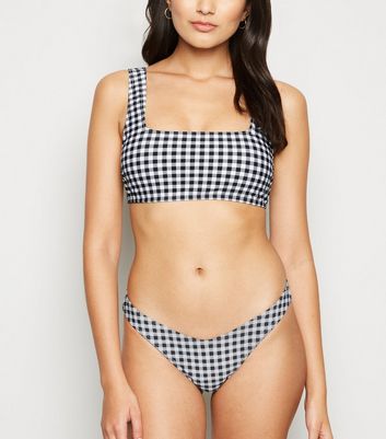 gingham bathing suit top