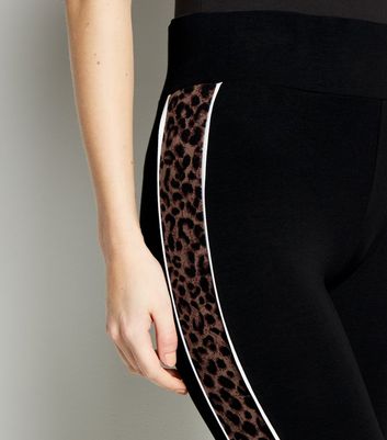 leopard print stripe leggings