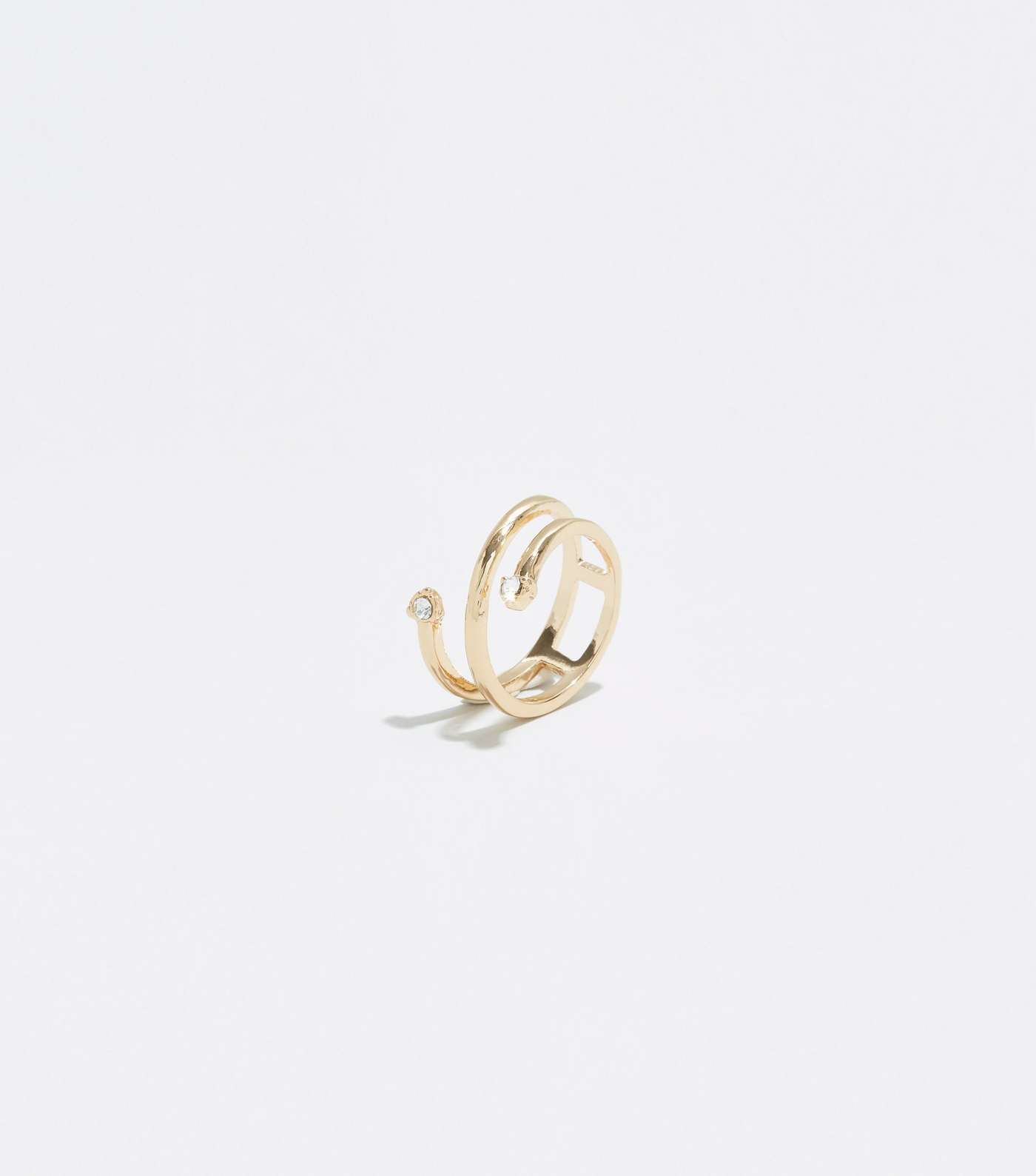 Gold Diamanté Spiral Ring Image 2