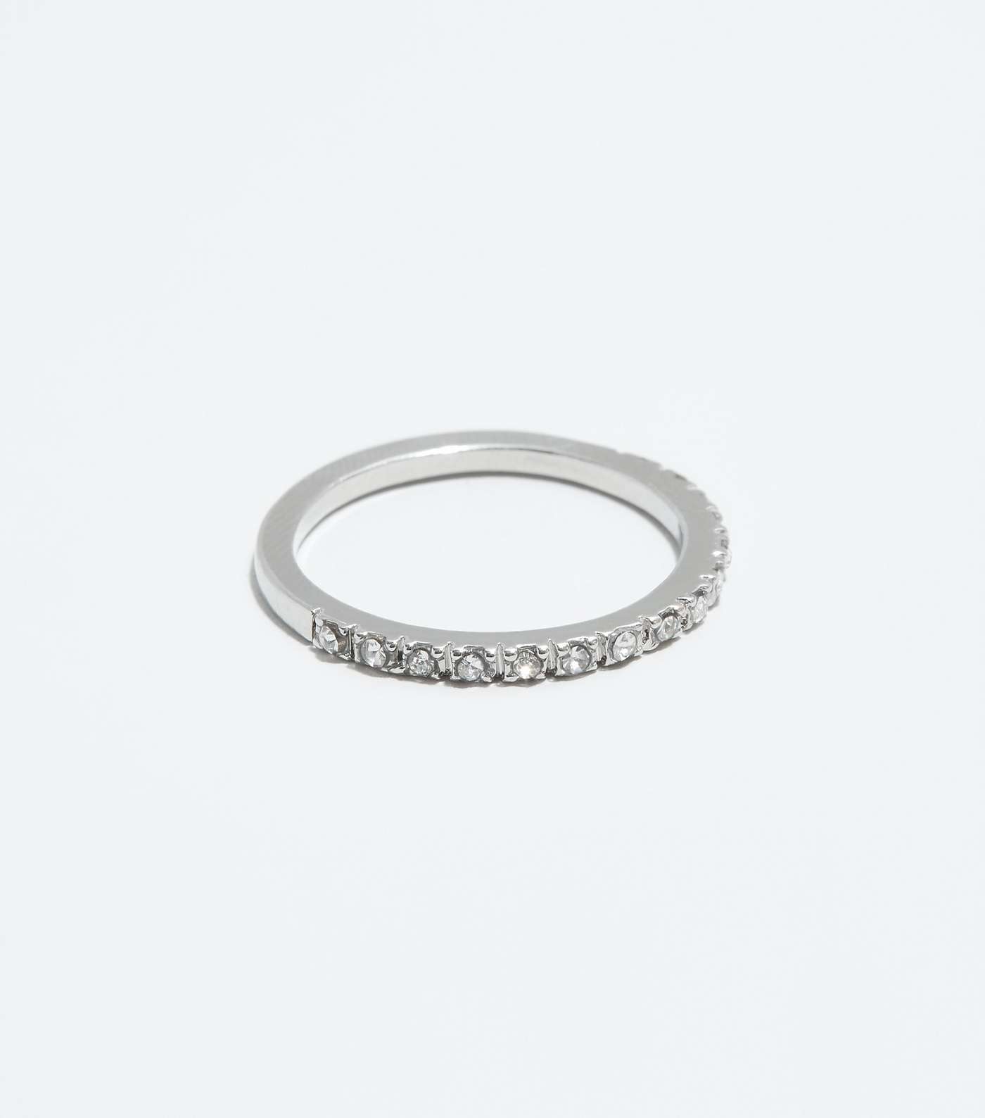 Silver Skinny Diamanté Ring