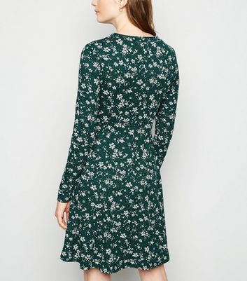 green skater dress new look