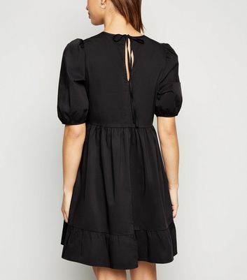 puff sleeve smock dress