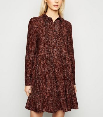 leopard print shirt dress new look