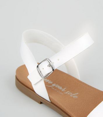 new look wide fit white sandals