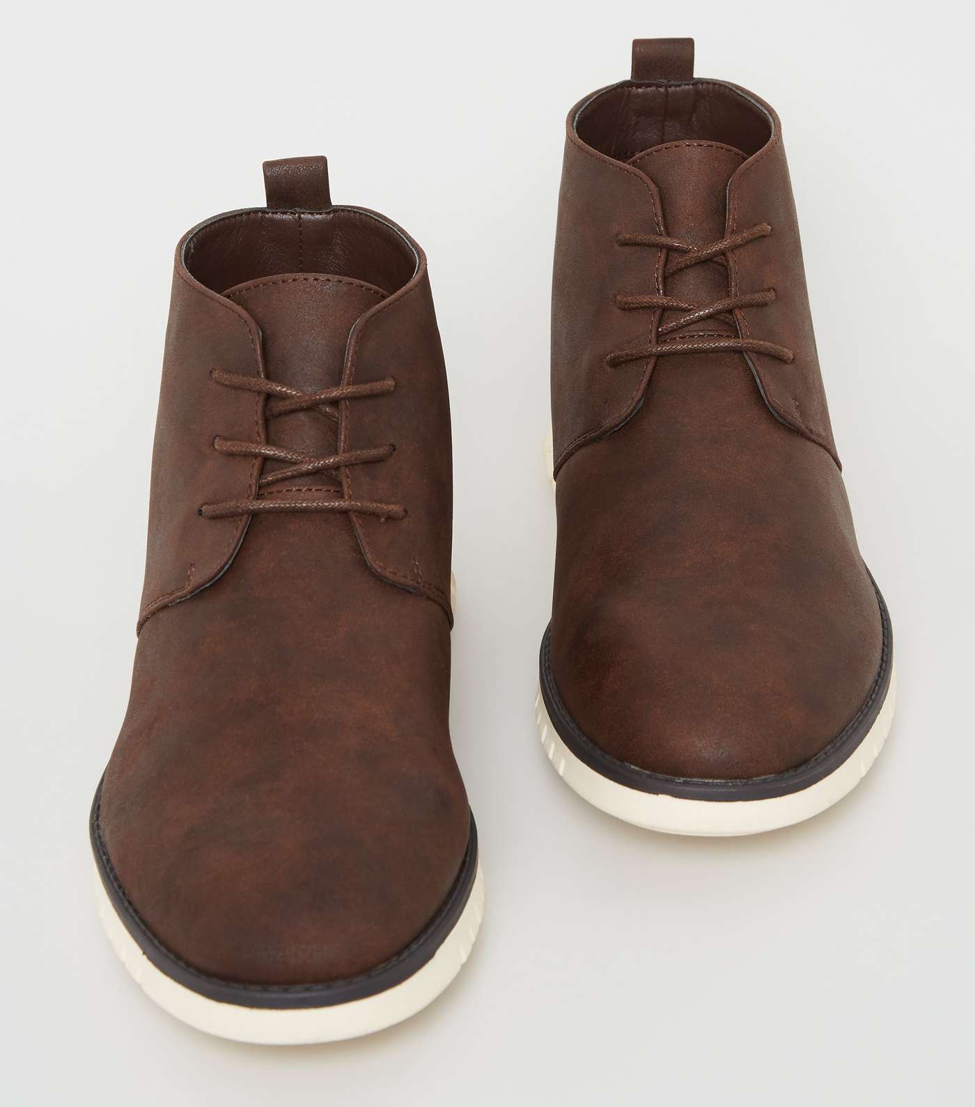 Dark Brown Leather-Look Boots Image 3