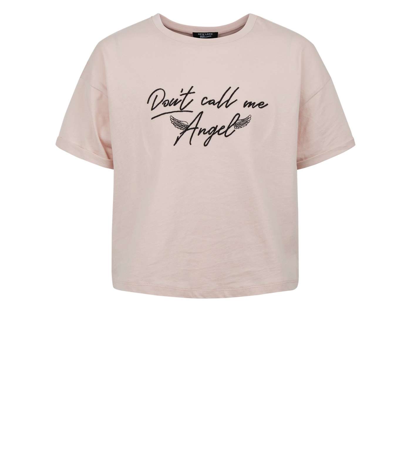 Girls Pale Pink Angel Slogan T-Shirt Image 4