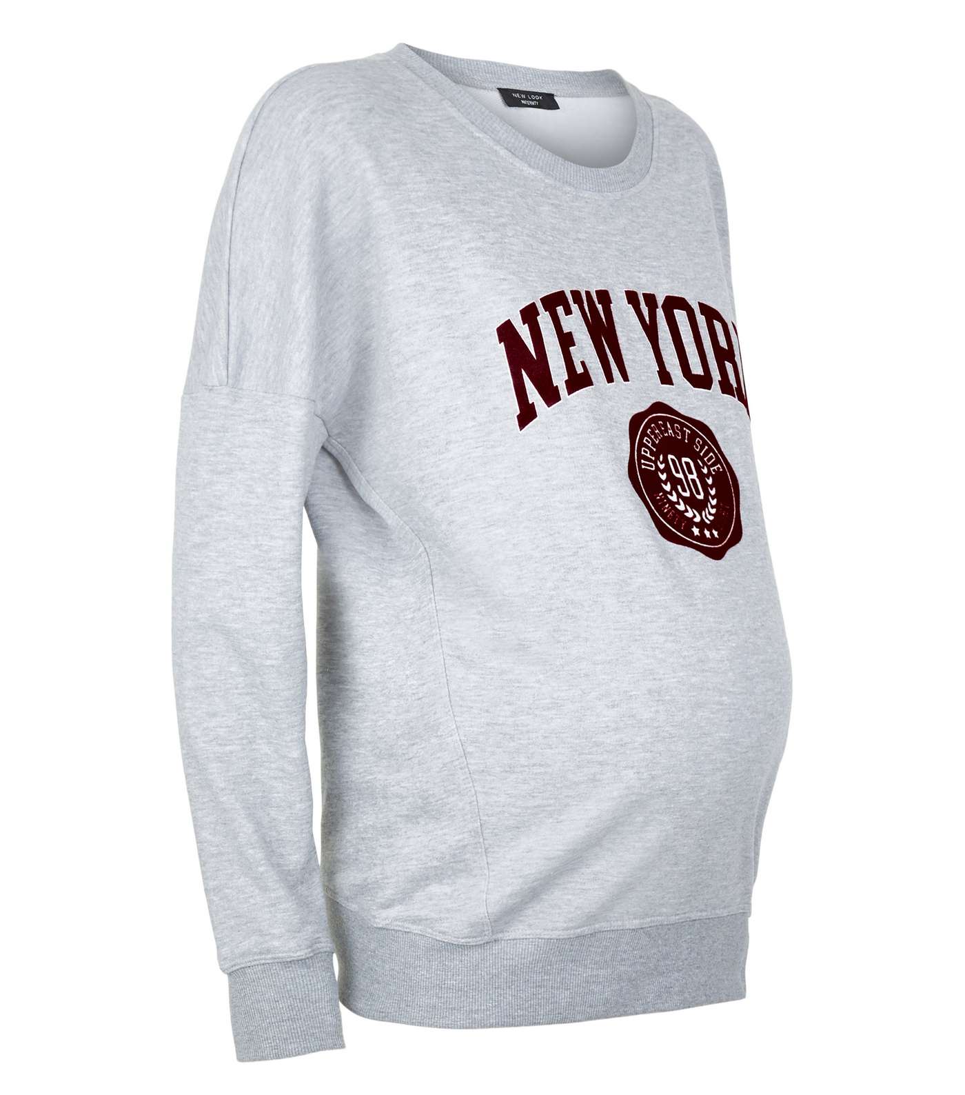 Maternity Grey New York Slogan Sweatshirt Image 4