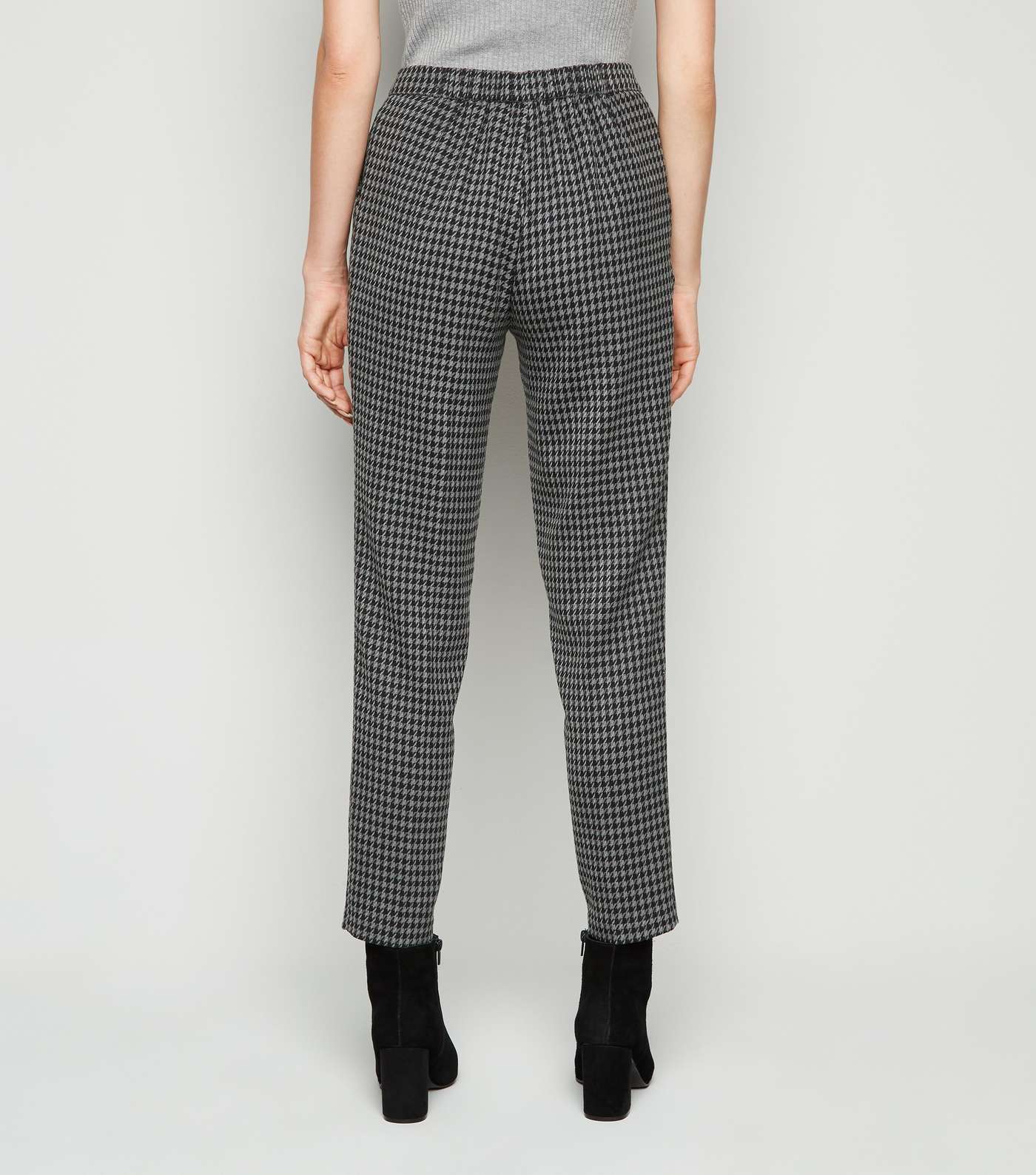 Dark Grey Dogtooth Check Trousers Image 3