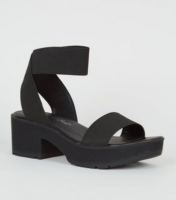 platform sandals black straps