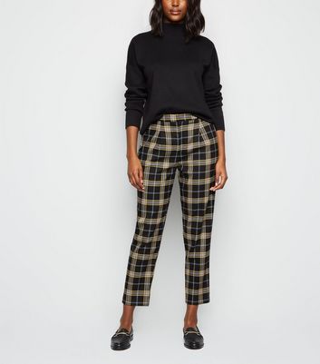 slim leg checked trousers