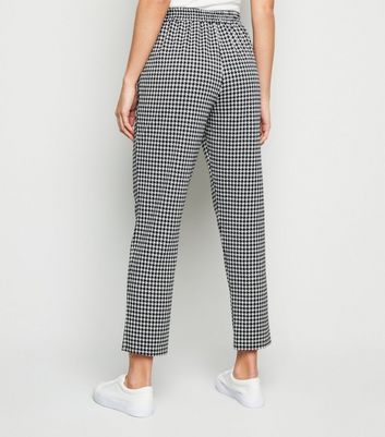 White Dogtooth Slim Leg Trousers | New Look