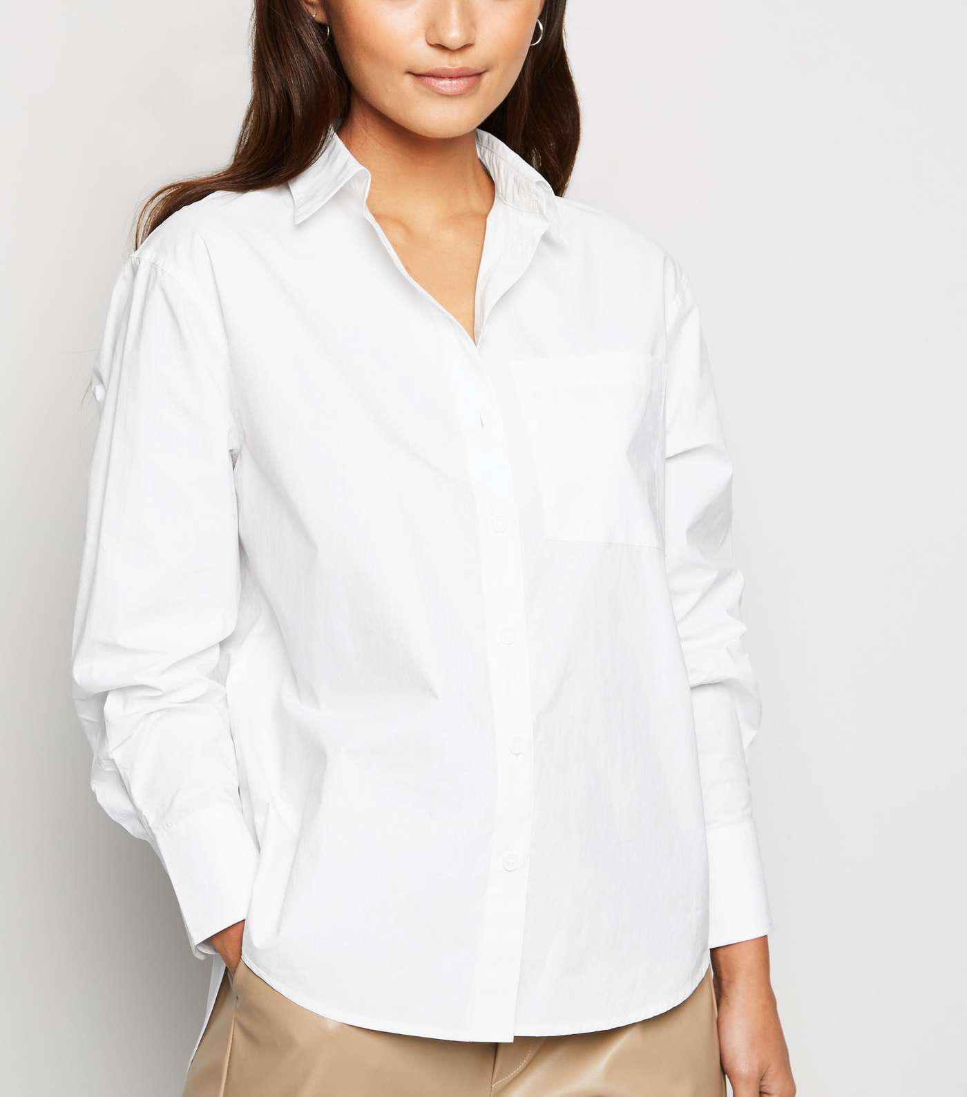 Petite White Long Sleeve Shirt 