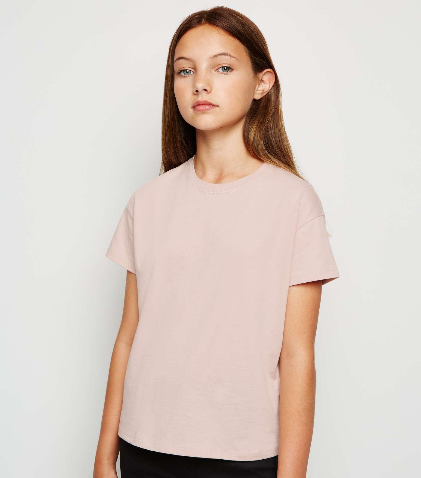 Girls Pale Pink Cotton T-Shirt