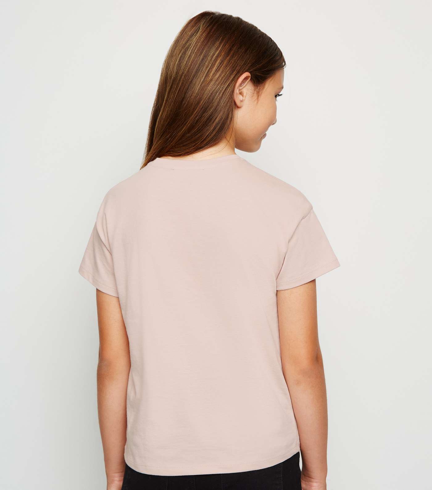 Girls Pale Pink Cotton T-Shirt Image 3