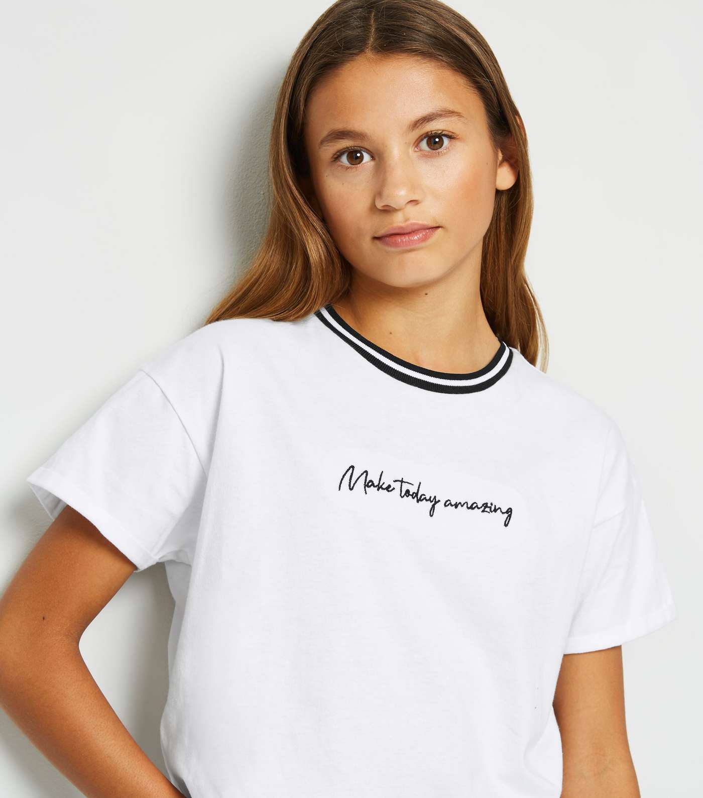 Girls White Make Today Amazing Slogan T-Shirt Image 5