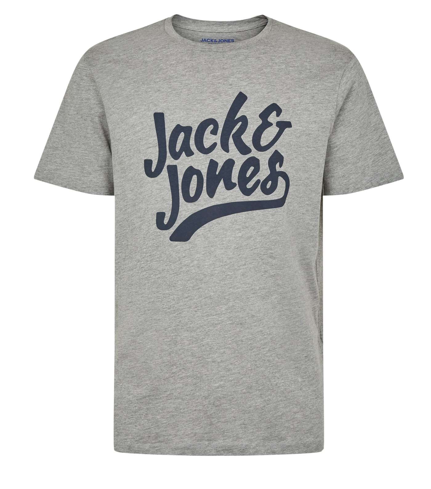 Jack & Jones Grey Marl Crew Neck T-Shirt Image 4