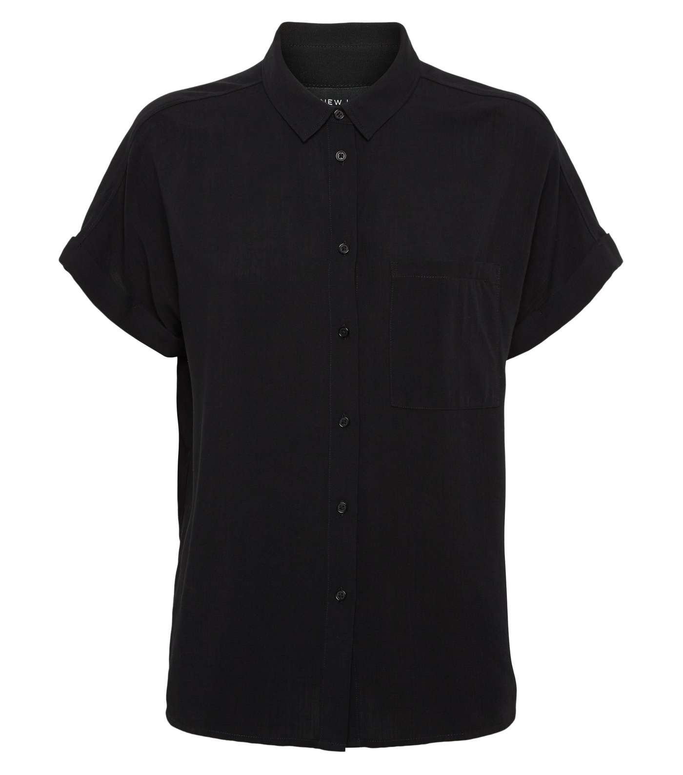 Black Roll Sleeve Pocket Shirt  Image 4
