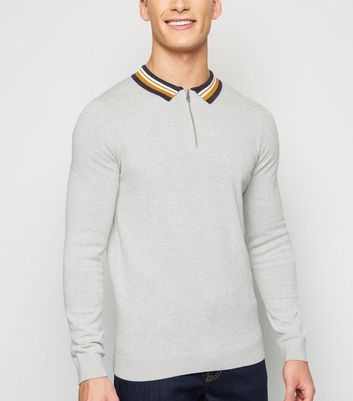 men's long sleeve zip polo