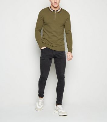 khaki long sleeve polo shirt