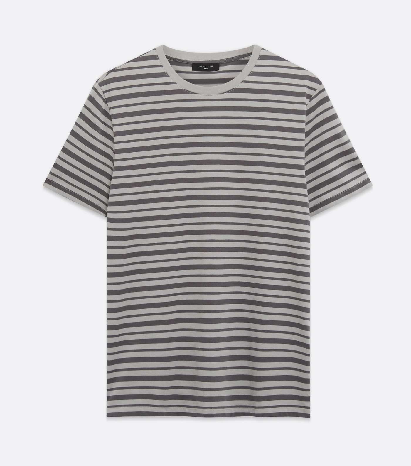 Pale Grey Stripe Short Sleeve T-Shirt  Image 5