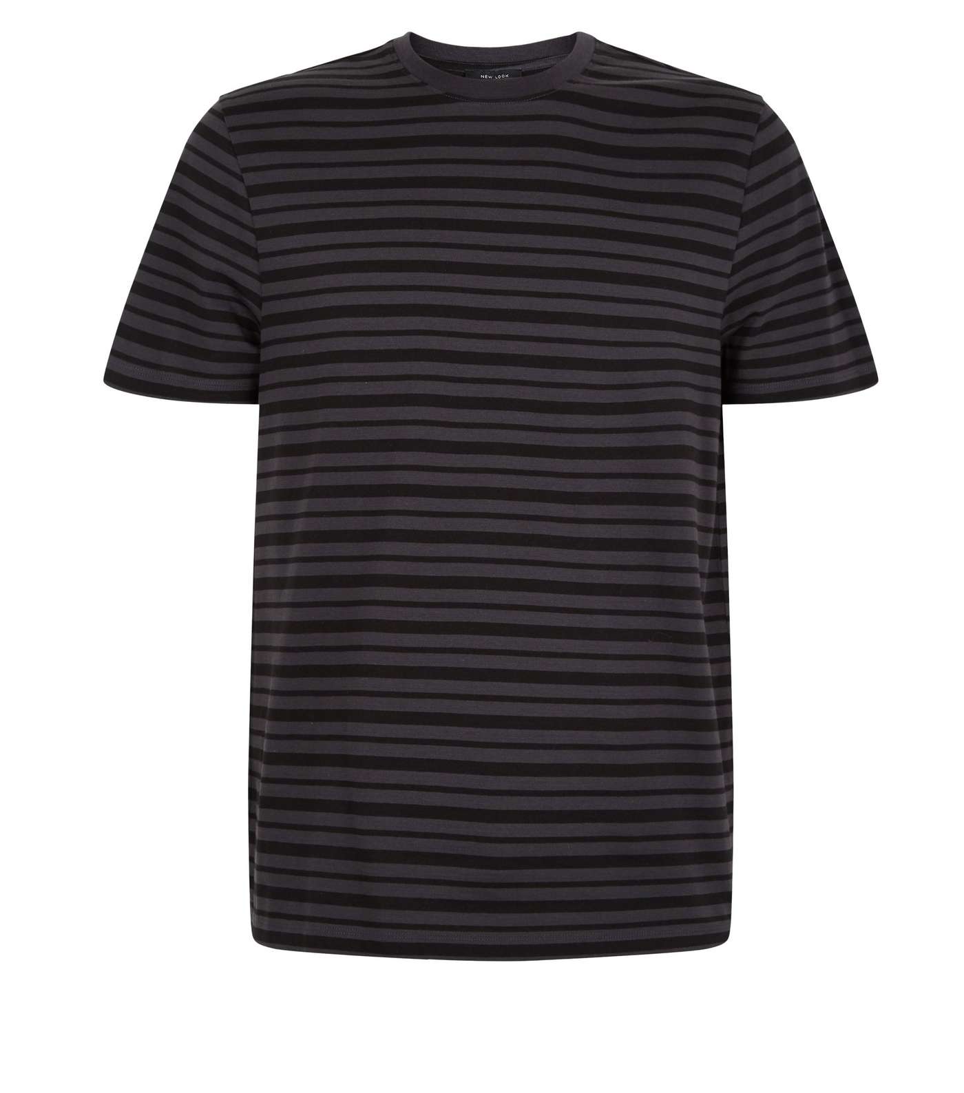Dark Grey Stripe Short Sleeve T-Shirt Image 4