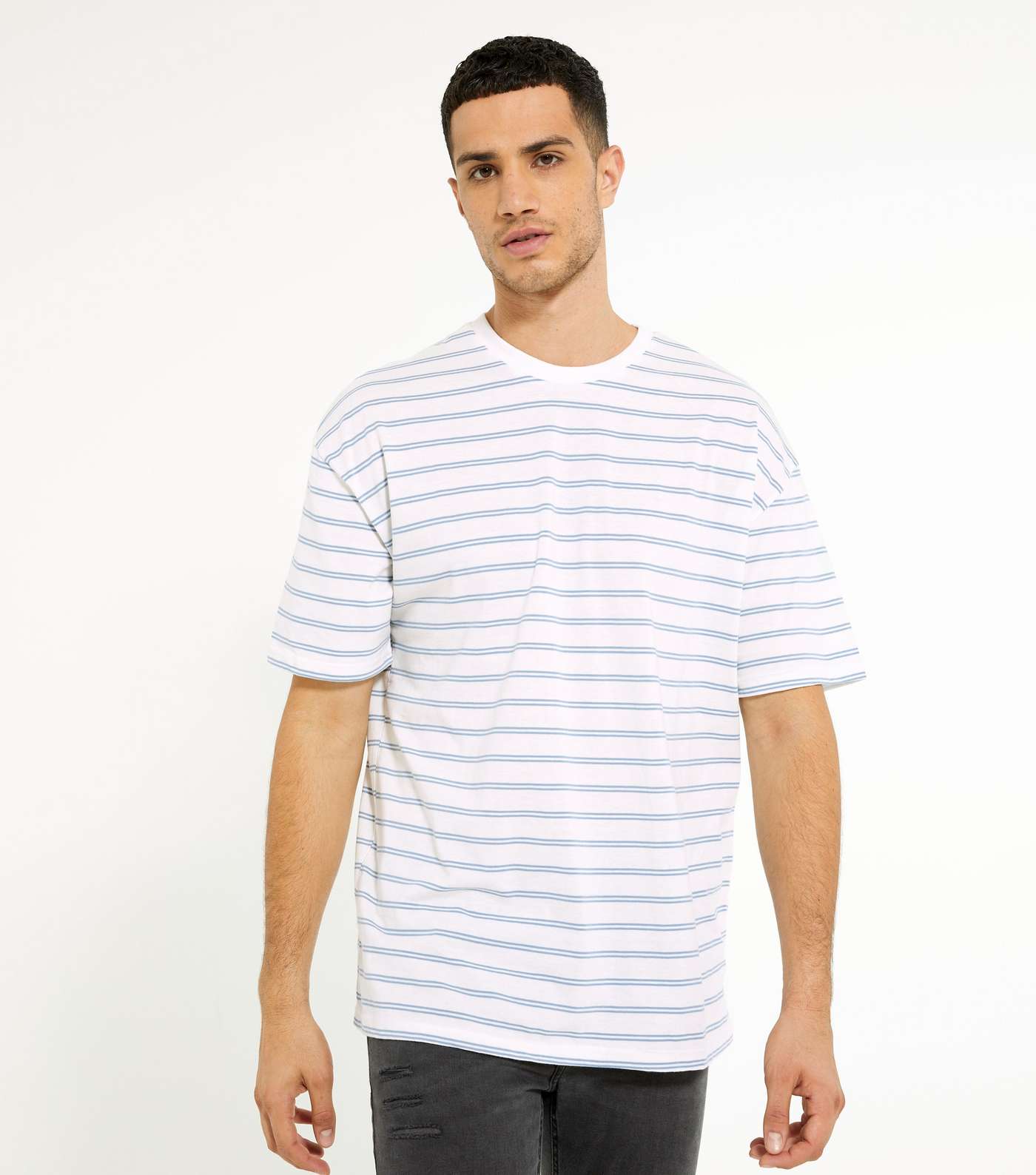 Off White Stripe Oversized T-Shirt