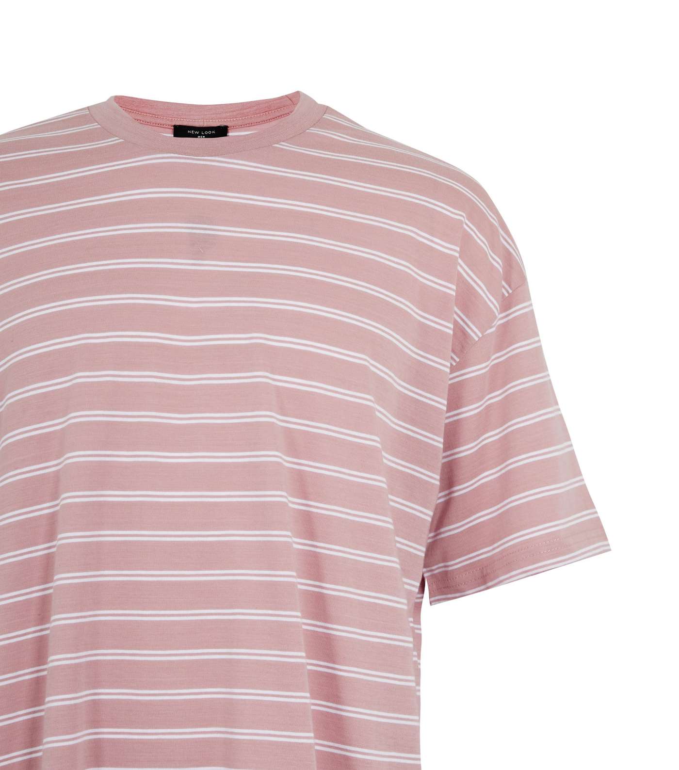 Pink Stripe Oversized Crew T-Shirt Image 3