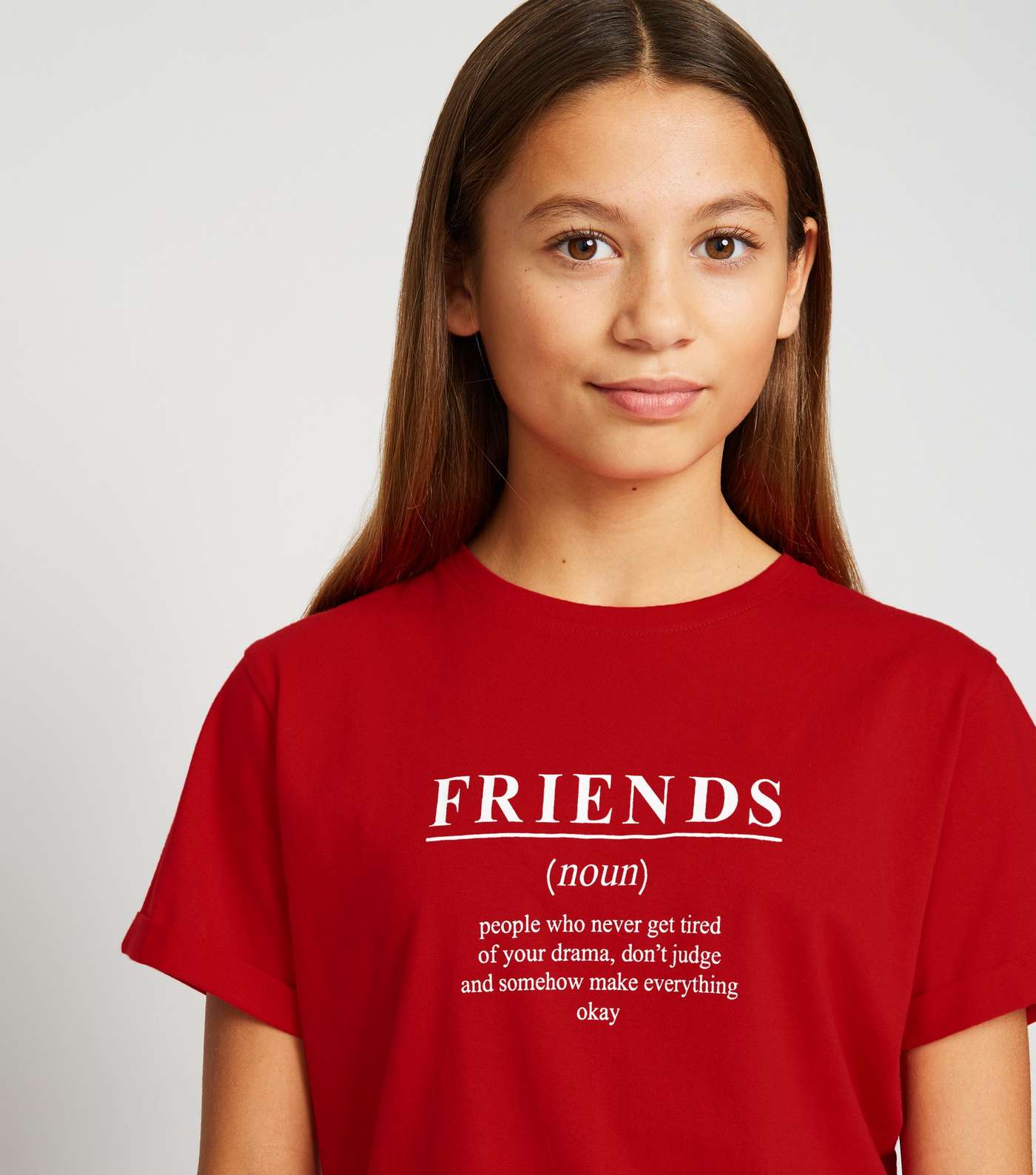 Girls Red Friends Definition Slogan Shorts Pyjama Set  Image 5